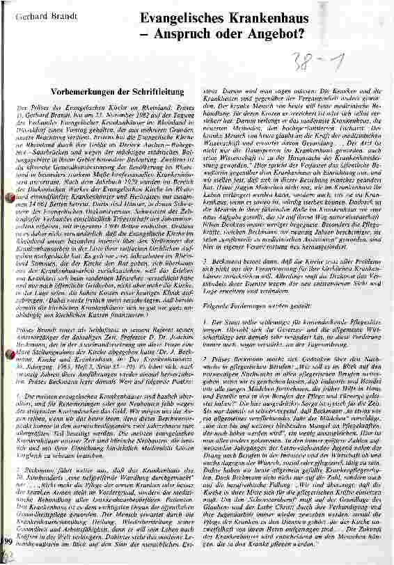 Vorschauseite 1: Evangelisches Krankenhaus Anspruch oder Angebot?