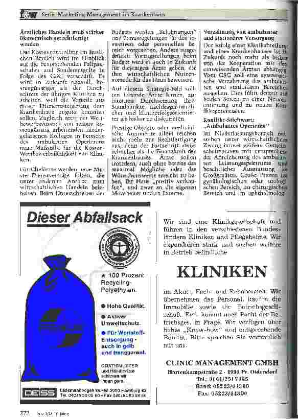 Vorschauseite 2: Brauchen Chefärzte Marketing? Klinikärzte unter dem Druck des GesundheitsStrukturGesetzes