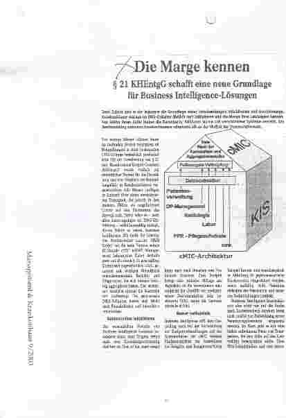 Vorschauseite 1: Die Marge kennen § 21 KHEntgG schafft eine neue Grundlage für Business Intelligence-Lösungen