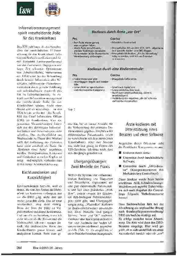 Vorschauseite 4: Kodieren ohne Ärzte? - Bessere Resultate als die Verschlüsselung durch Ärzte Ein Erfahrungsbericht aus mehr als dreißig Jahren Computereinsatz in der Medizin