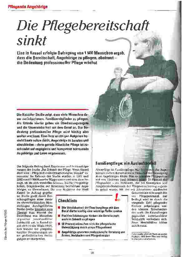 Vorschauseite 1: Die Pflegebereitschaft sinkt