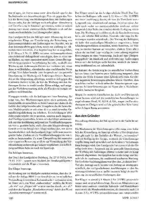 Vorschauseite 2: Werbung mit Kundenauszeichnungen im Internet § 11 Abs. 1 Nr. 11 HWG; § 8 Abs. 3 Nr. 2, 4 UWG; §§3,4 Nr. 11 UWG