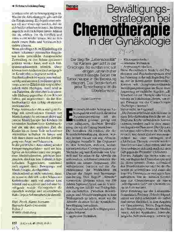 Vorschauseite 1: Bewältigungsstrategien bei Chemotherapie in der Gynäkologie