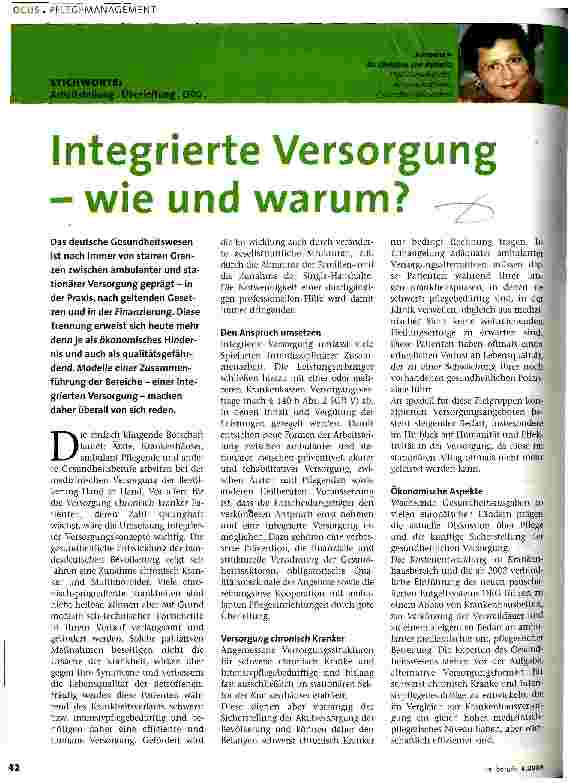 Vorschauseite 1: Integrierte Versorgung - wie und warum?