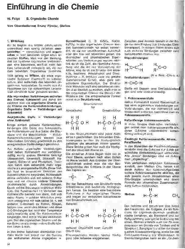 Vorschauseite 1: Einführung in die Chemie 1. Folge: B. Organische Chemie