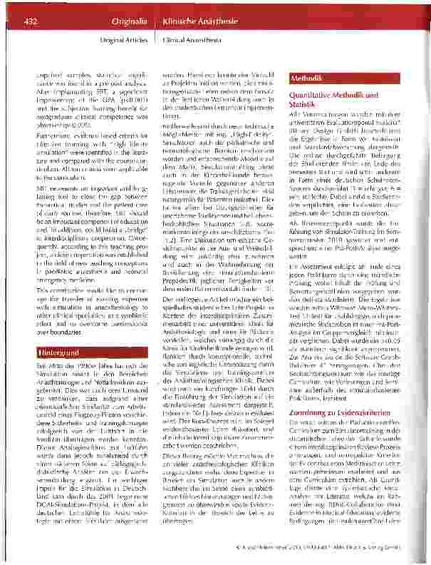 Vorschauseite 2: Evidenzbasiertes Simulationstraining in der Pädiatrie - eine Brücke interdisziplinärer Zusammenarbeit