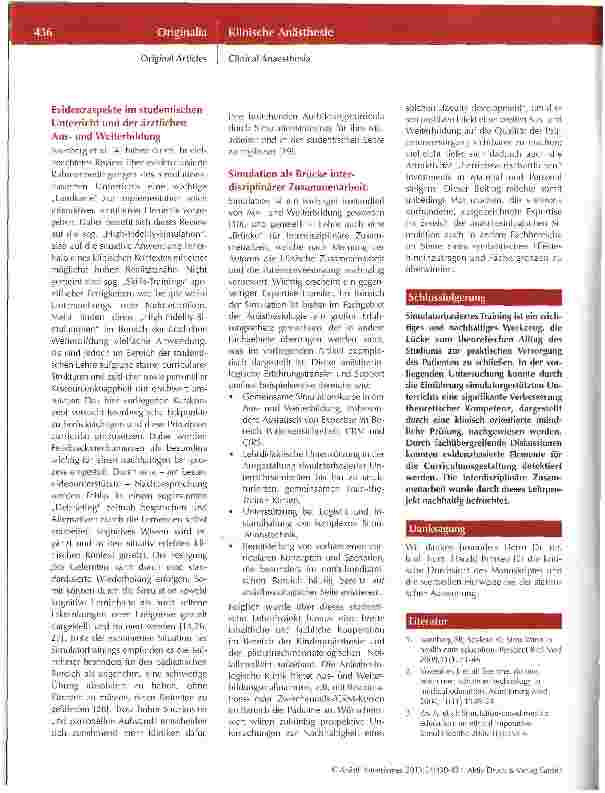 Vorschauseite 6: Evidenzbasiertes Simulationstraining in der Pädiatrie - eine Brücke interdisziplinärer Zusammenarbeit