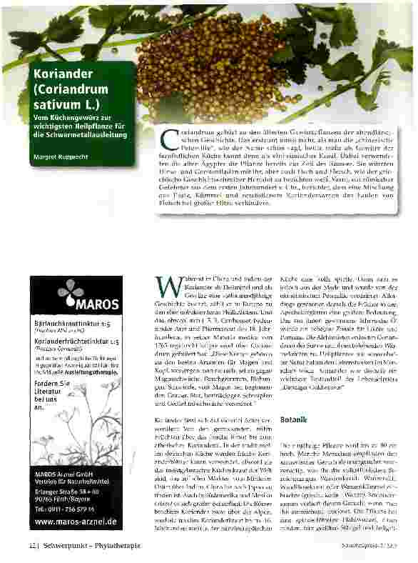 Vorschauseite 1: Koriander (Coriandrum sativum L)