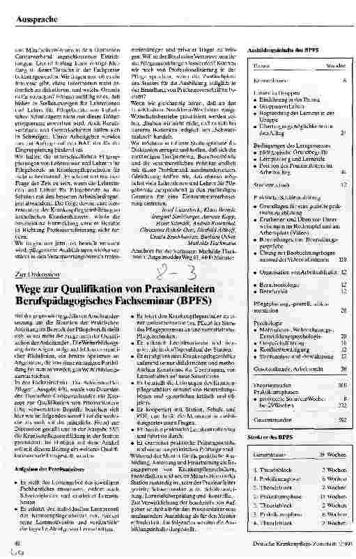 Vorschauseite 1: Wege zur Qualifikation von Praxisanleitern - Berufspädagogisches Fachseminar (BPFS)