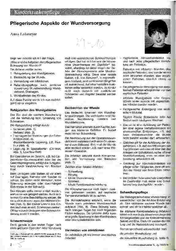 Vorschauseite 1: Pflegerische Aspekte der Wundversorgung