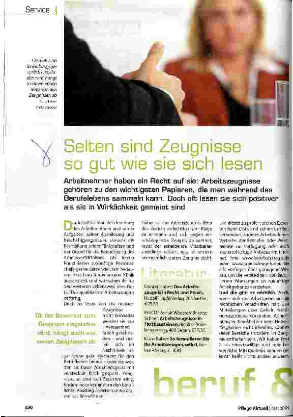 Vorschauseite 1: Selten sind Zeugnisse so gut wie sie sich lesen