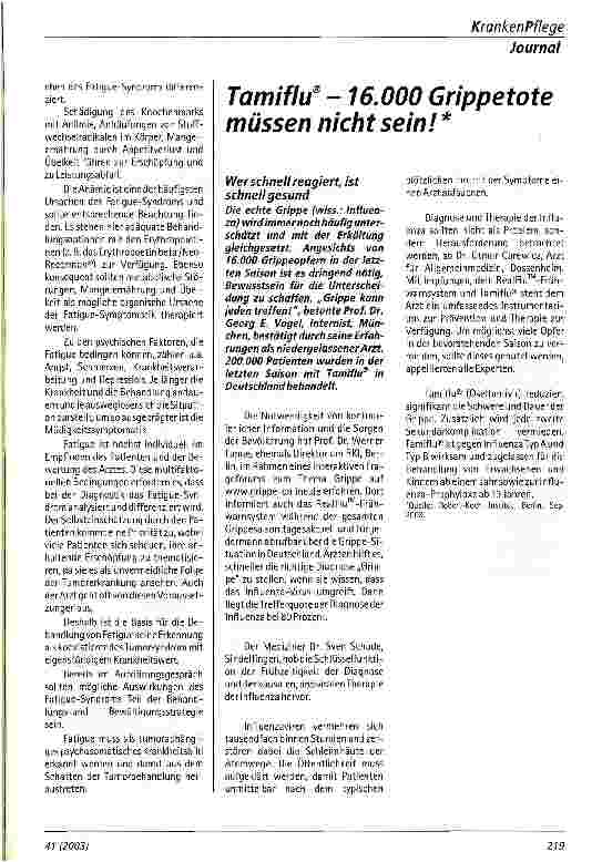 Vorschauseite 2: Fatigue - nach wie vor ein ungelöstes Problem