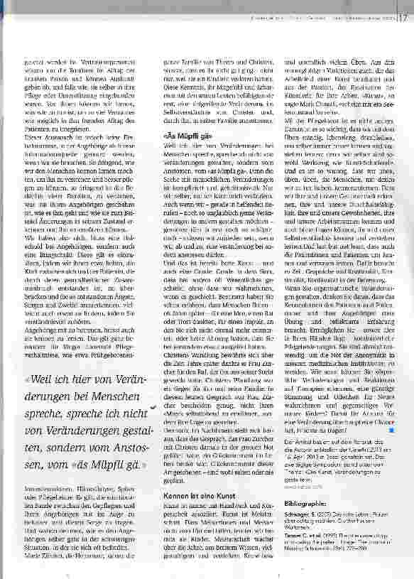 Vorschauseite 4: «Die Menschen kennen, die wir pflegen»
