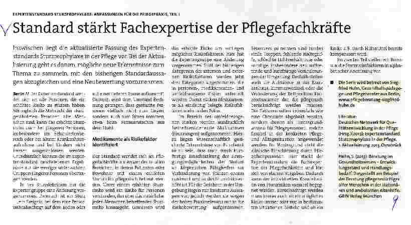Vorschauseite 1: Standard stärkt Fachexpertise der Pflegefachkräfte