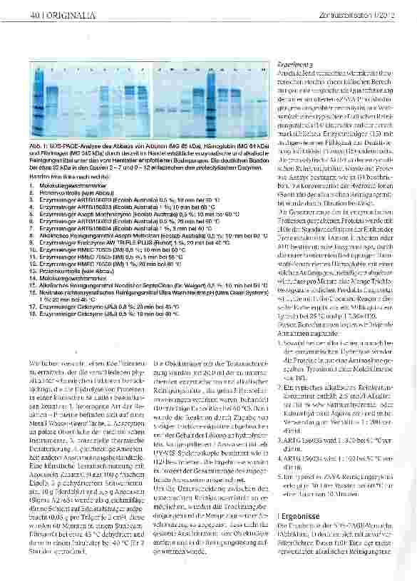 Vorschauseite 3: Entfernung von Proteinen von medizinischen Instrumenten mit alkalischen und enzyma-tischen Reinigungsmitteln