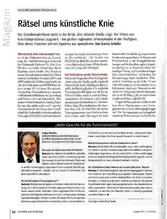 Vorschauseite 1: Rätsel ums künstliche Knie