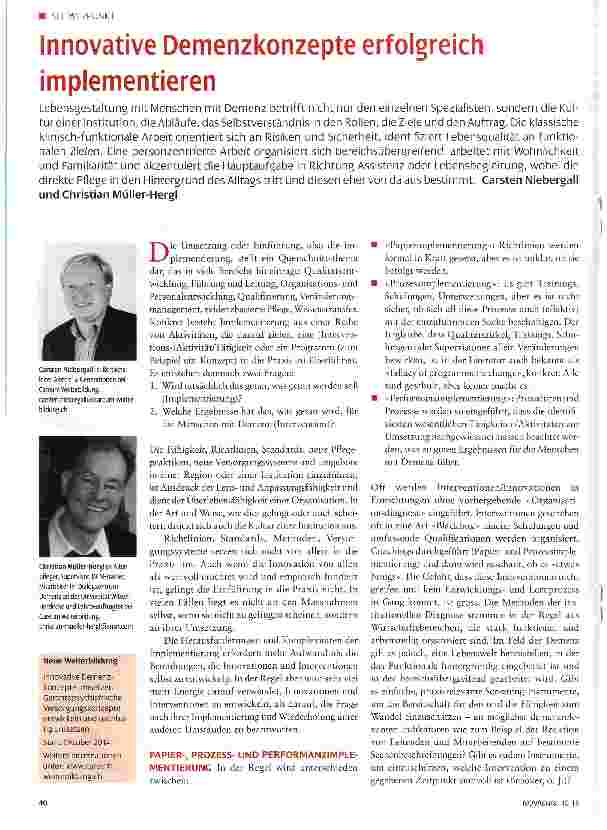 Vorschauseite 1: Innovative Demenzkonzepte erfolgreich implementieren