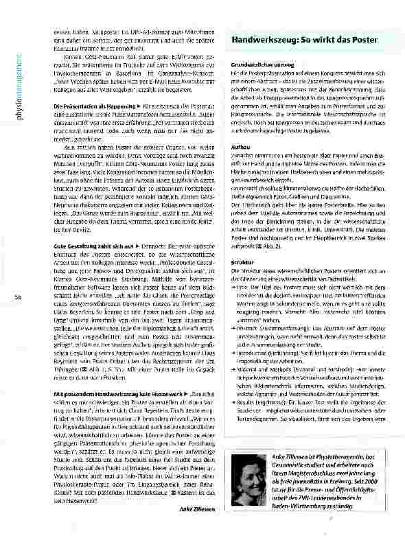 Vorschauseite 2: Das Poster: Forschung auf den Punkt gebracht Ein Quadratmeter voll Wissenschaft