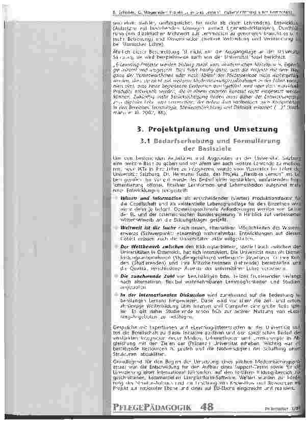 Vorschauseite 3: Projekt Flexibles Lernen Implementierung eines Kompetenzzentrums für offene, flexible Lernformen und alternative Lehrmethoden an der Paris Lodron-Universität Salzburg