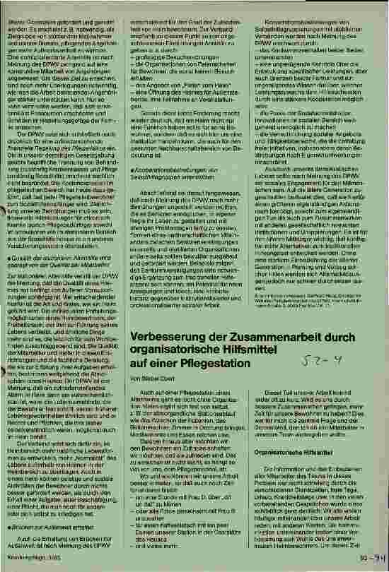 Vorschauseite 1: Verbesserung der Zusammenarbeit durch organisatorische Hilfsmittel auf einer Pflegestation