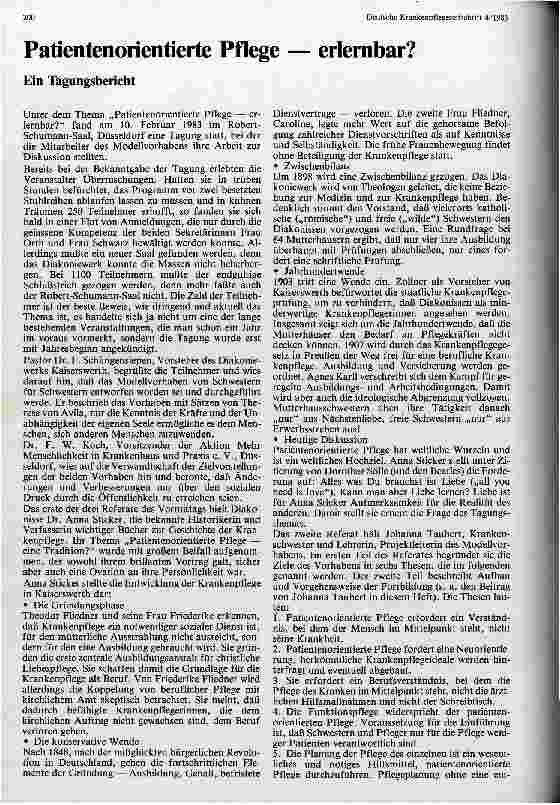 Vorschauseite 1: Patientenorientierte Pflege - erlernbar.