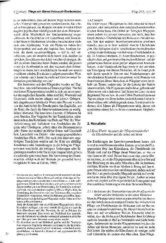 Vorschauseite 3: Pflege von älteren Holocaust-Überlebenden Erfahrungen israelischer Pflegepersonen vor dem Hintergrund ihrer eigenen Lebensgeschichte