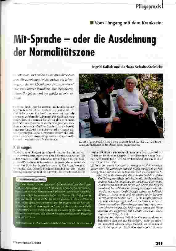 Vorschauseite 1: Mit-Sprache - oder die Ausdehnung der Normalitätszone