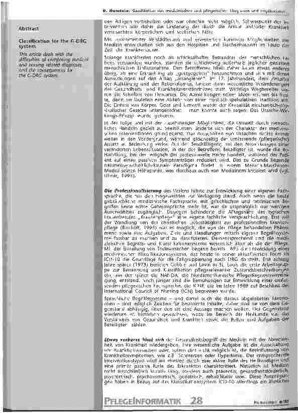 Vorschauseite 2: Klassifikation von medizinischen und pflegerischen Diagnosen und Implikationen für das GR-DRG-System