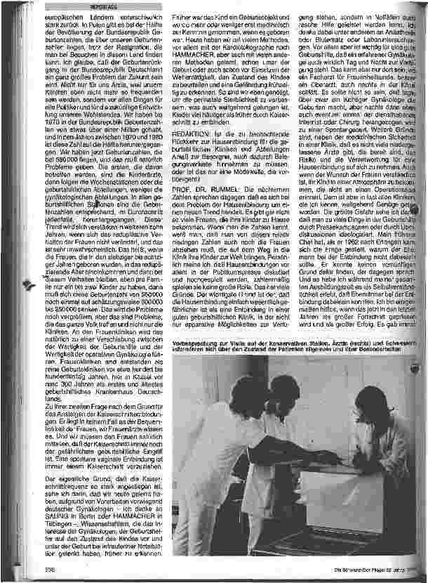 Vorschauseite 3: Gespräch mit Prof. Dr. Wulf D. Rummel, Chefarzt der gynäkologischengeburtshilflichen Klinik