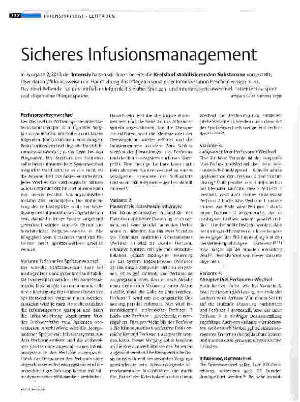 Vorschauseite 1: Sicheres Infusionsmanagement