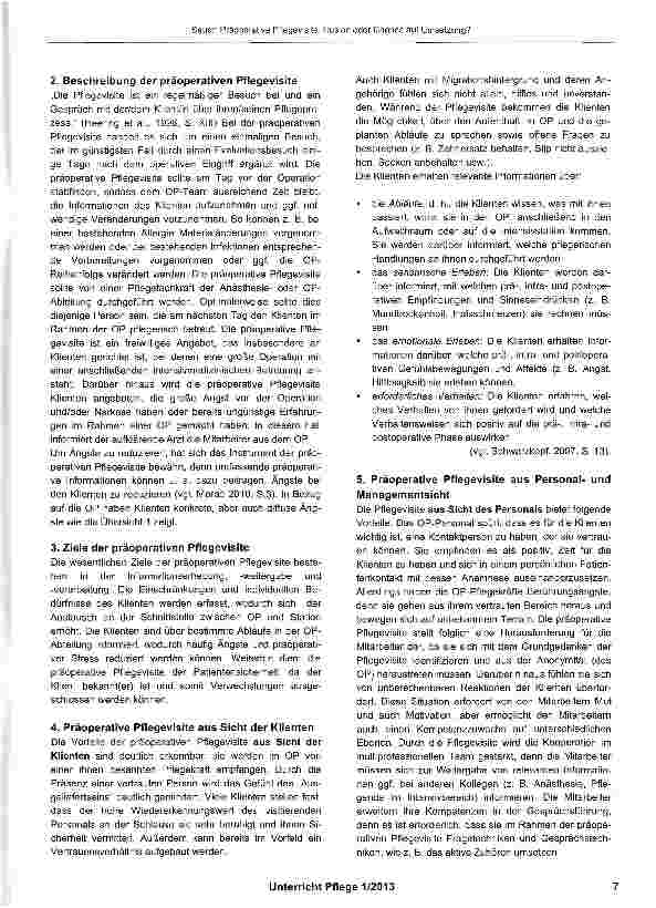 Vorschauseite 2: Präoperative Pflegevisite: Illusion oder Chance auf Umsetzung?