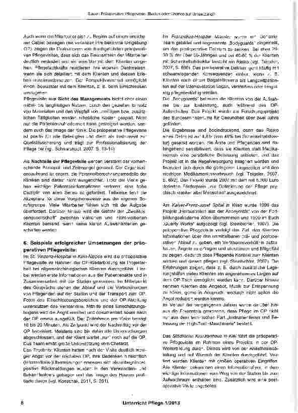 Vorschauseite 3: Präoperative Pflegevisite: Illusion oder Chance auf Umsetzung?