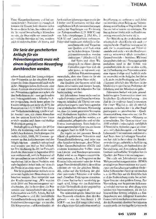 Vorschauseite 2: Prävention, Patienten rechte und Rehabilitation im Koalitionsvertrag