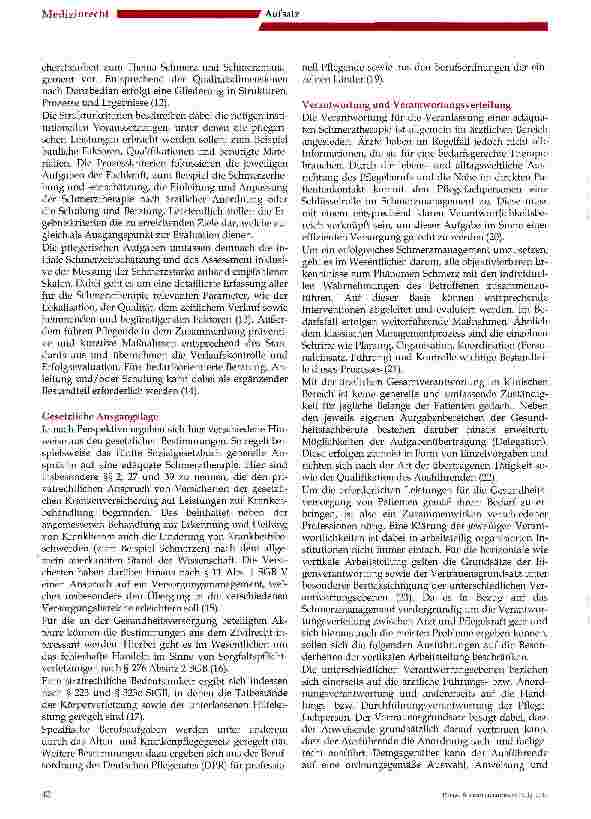 Vorschauseite 2: Rechtliche Aspekte der Verantwortungsverteilung im Schmerzmanagement