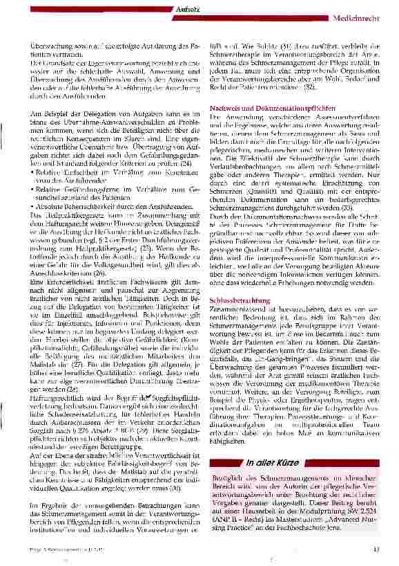 Vorschauseite 3: Rechtliche Aspekte der Verantwortungsverteilung im Schmerzmanagement