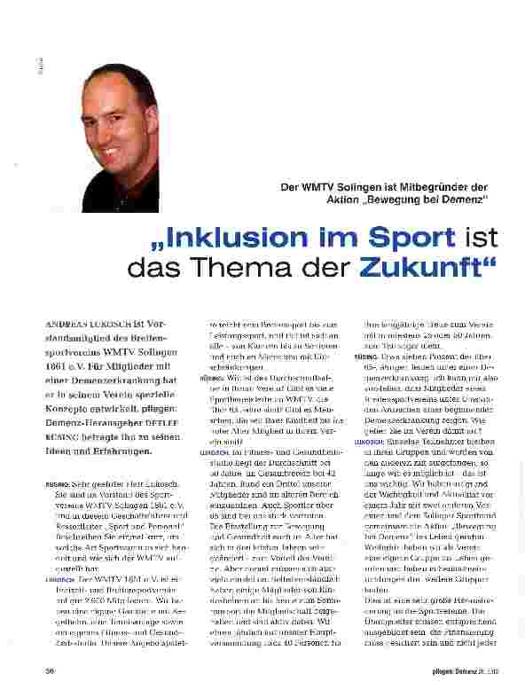 Vorschauseite 1: „Inklusion im Sport ist das Thema der Zukunft
