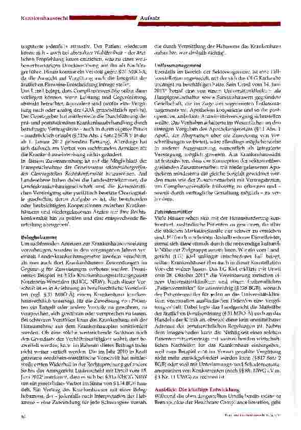 Vorschauseite 2: Herausforderungen für Krankenhäuser imBereich Healthcare Compliance -von „Sektorengrenze bis „Disclosure Code