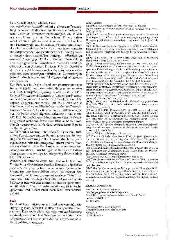 Vorschauseite 4: Herausforderungen für Krankenhäuser imBereich Healthcare Compliance -von „Sektorengrenze bis „Disclosure Code