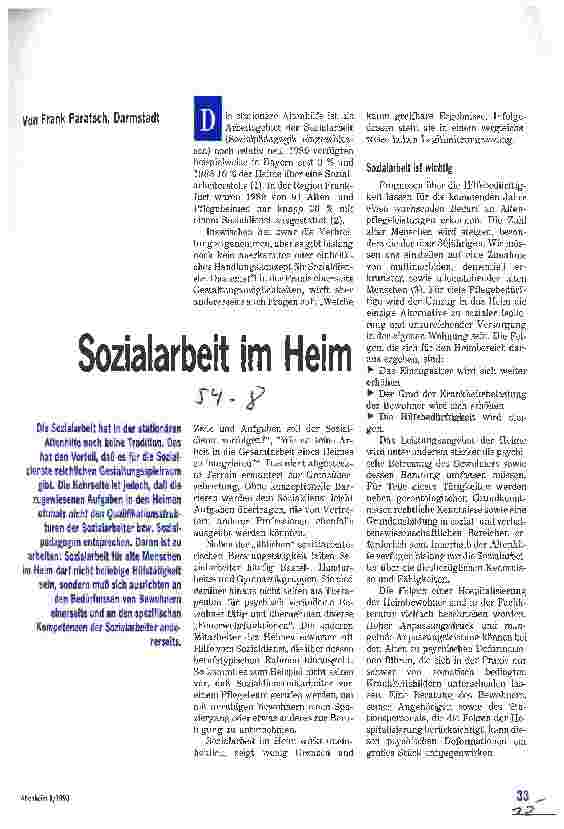 Vorschauseite 1: Sozialarbeit im Heim