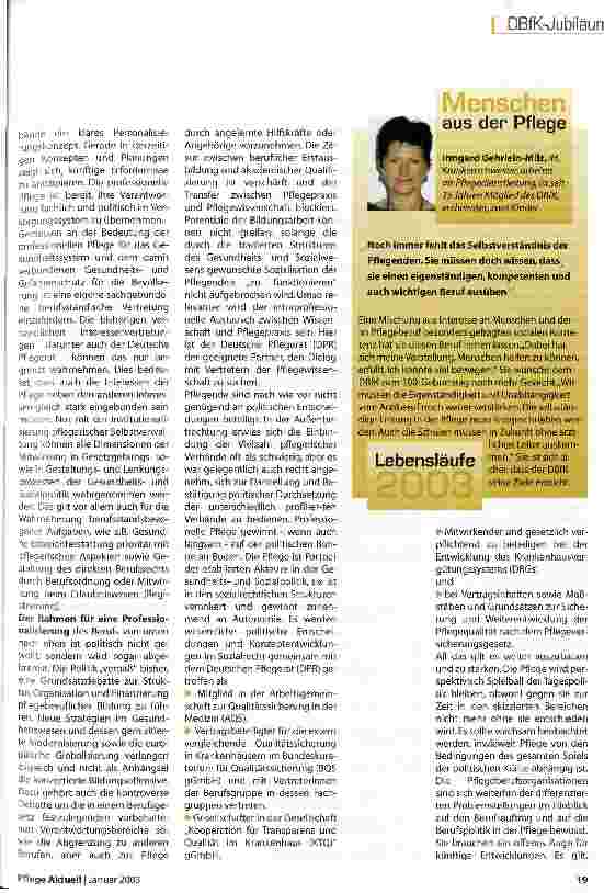 Vorschauseite 4: Reformen nur mit Beteiligung der Pflege