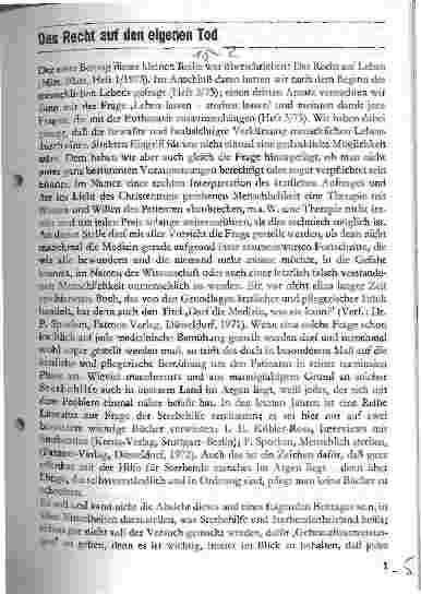 Vorschauseite 1: Das Recht auf den eigenen Tod