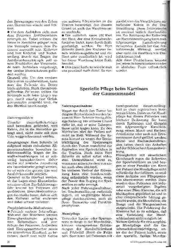 Vorschauseite 3: Allgemeine und spezielle Pflege bei Gaumenmandel-Karzinom