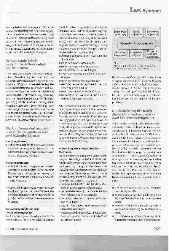 Vorschauseite 2: Die Wirksamkeit physiotherapeutischer Interventionsmaßnahmen beim LWS-Syndrom