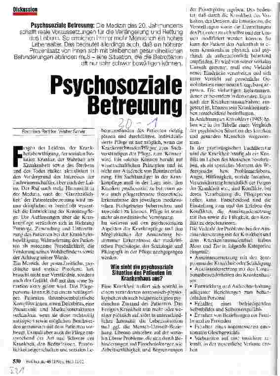 Vorschauseite 1: Psychosoziale Betreuung