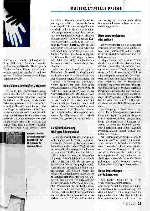 Vorschauseite 2: Wie werden Patienten anderer Kulturen gepflegt? Studie in Deutschland,Referat