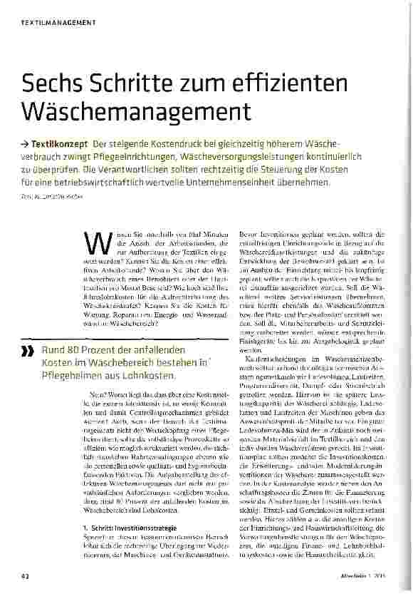 Vorschauseite 1: Sechs Schritte zum effizienten Wäschemanagement