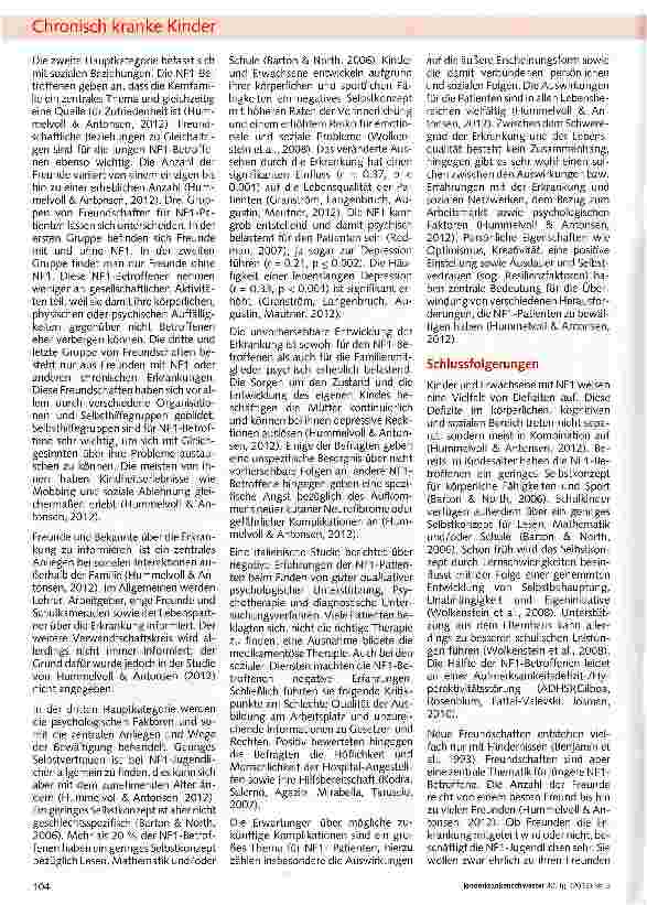 Vorschauseite 3: Die Erfahrungen von Patienten mit Neurofibromatose Typ 1 und deren Familien oder Bezugspersonen