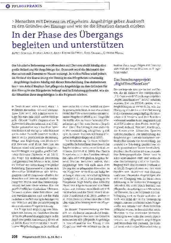 Vorschauseite 1: In der Phase des Übergangs begleiten und unterstützen