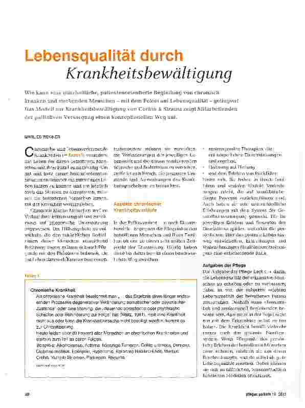 Vorschauseite 1: Lebensqualität durch Krankheitsbewältigung