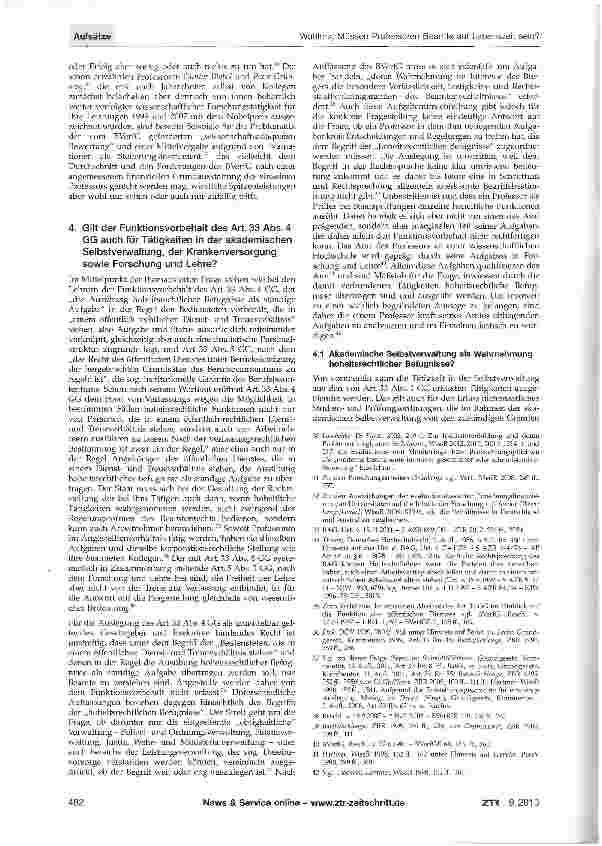 Vorschauseite 5: Müssen Professoren* Beamte auf Lebenszeit sein?